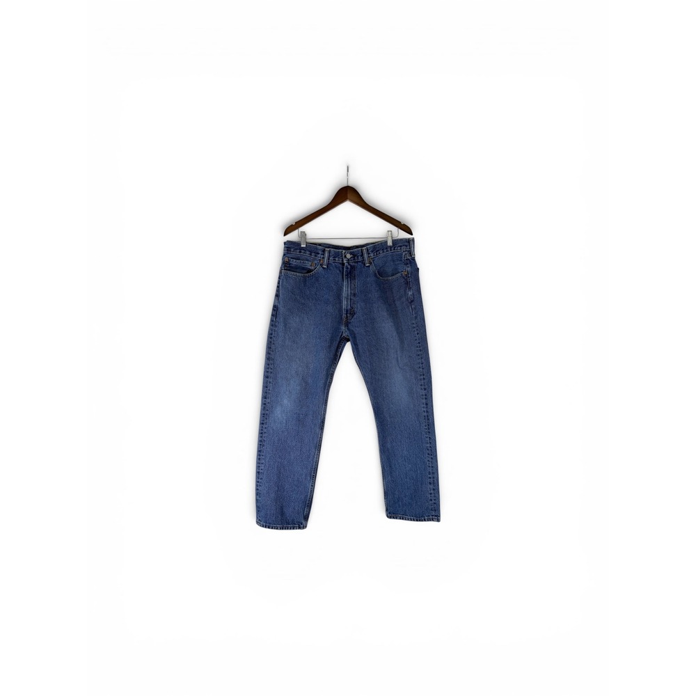 Levis 505 Regular Fit Straight Leg Jeans Mens 36x30 Medium Wash Blue Denim